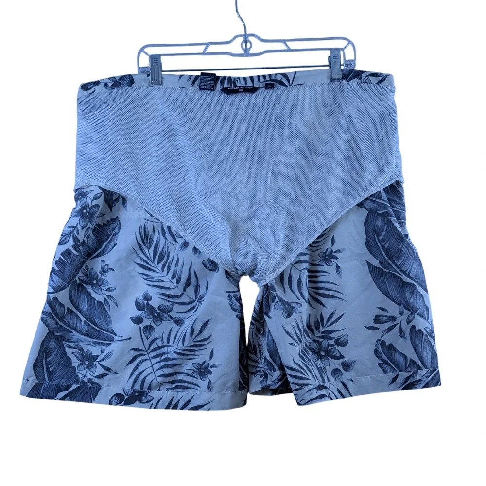Polo Sport Swim Trunks Mens L Blue Floral Tropical Mesh‎ Lined Board Shorts